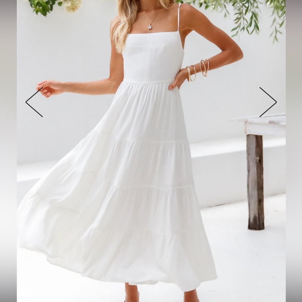 Hello Molly Train Into Town Midi Dress White